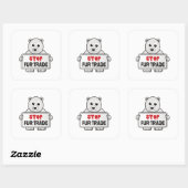 Stop de handel in zand polarBeer Vierkante Sticker (Vel)