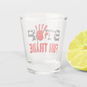 Stop de handel shot glas (Achterkant)