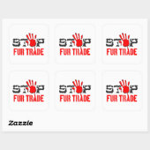 Stop de handel vierkante sticker (Vel)