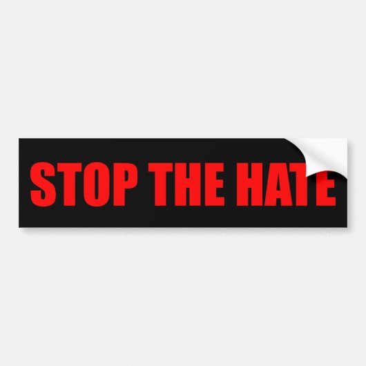 "STOP DE HATE" BUMPERSTICKER (Voorkant)