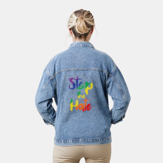 Stop de Hate Denim Jacket (Model)