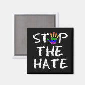 Stop de hate regenboogvlag magneet (Voorkant / Achterkant)