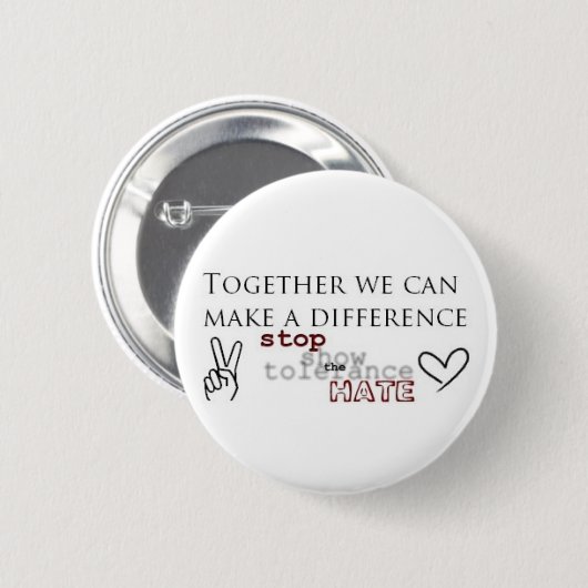 Stop de Hate Ronde Button 5,7 Cm (Voorkant /achterkant)