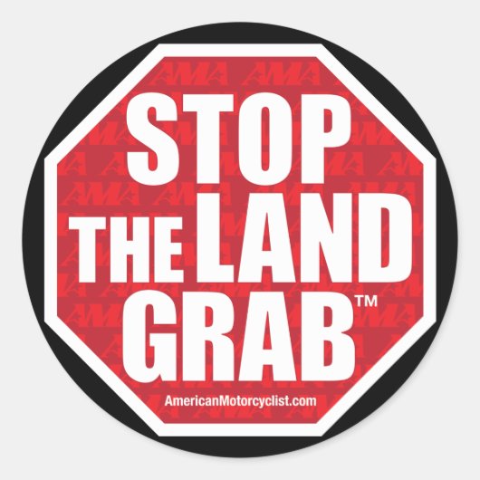 Stop de landroof ronde sticker (Voorkant)
