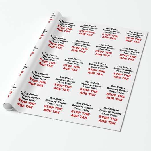 Stop de Leeftijdsbelasting Cadeaupapier (Uitgerold)