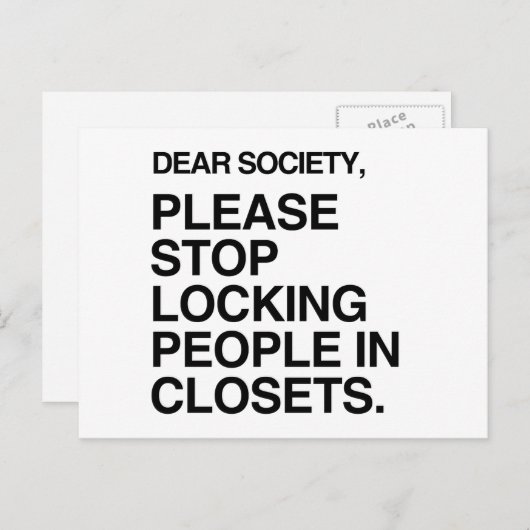 STOP DE MENSEN IN KLEMMEN TE LOKKEREN BRIEFKAART (Voorkant / Achterkant)