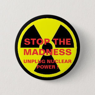 STOP DE MOGELIJKHEID NUCLEAIRE KRACHT UNPLUG! RONDE BUTTON 5,7 CM