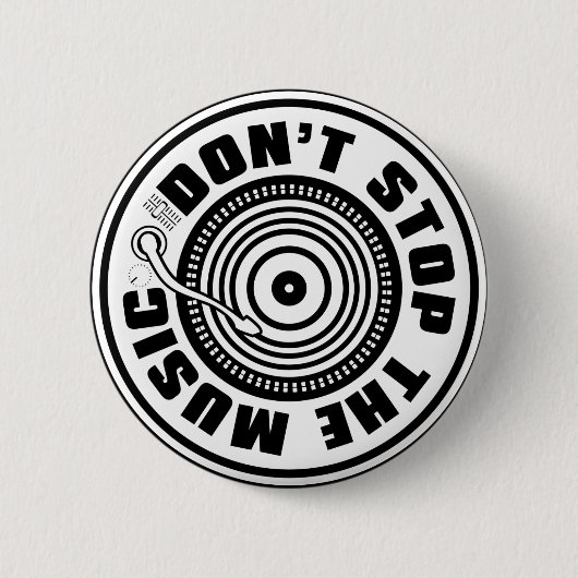 STOP DE MUZIEK NIET RONDE BUTTON 5,7 CM (Voorkant)