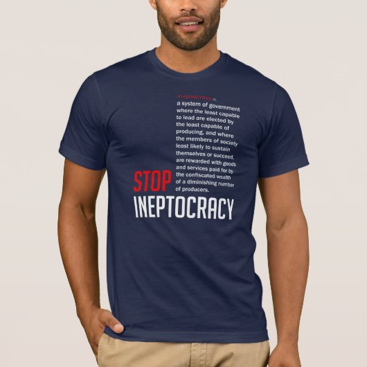 Stop de neef-tocratie t-shirt (Voorkant)