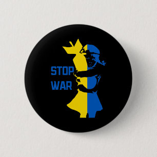 Stop de oorlog in Oekraïne Stop het bombarderen va Ronde Button 5,7 Cm