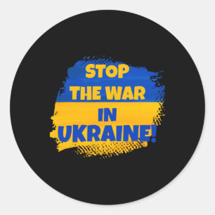 Stop de oorlog in Oekraïne - Vrede in de wereld - Ronde Sticker