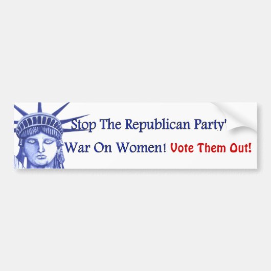 STOP DE OORLOG OP VROUWEN BUMPERSTICKER (Voorkant)