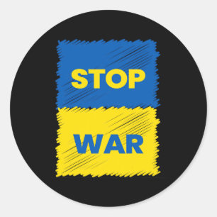 Stop de Oorlog - Red Oekraïne - Stop de Oorlog in Ronde Sticker