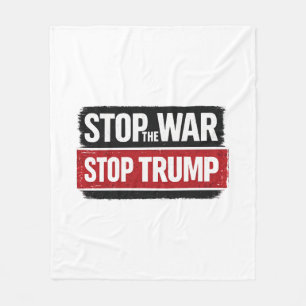 Stop de Oorlog Stop Trump Fleece Deken