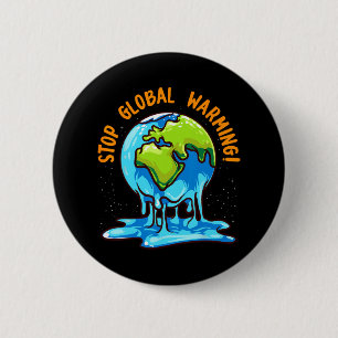 Stop de opwarming van de aarde Klimaatverandering Ronde Button 5,7 Cm