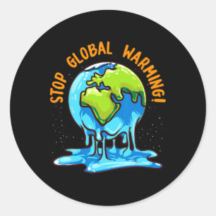 Stop de opwarming van de aarde Klimaatverandering Ronde Sticker