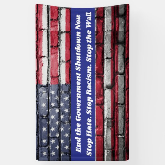 Stop de regering Shutdown Protest Rally Banner (Verticaal)