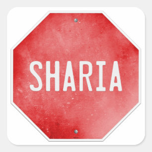 Stop de sharia vierkante sticker