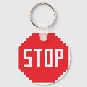 Stop de Sleutelhanger van de Button van de Teken
