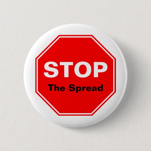 STOP DE Spread Ronde Button 5,7 Cm (Voorkant)