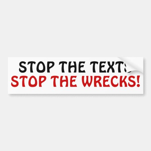 Stop de teksten stoppen de wrakken! bumpersticker (Voorkant)