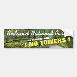 STOP DE TOENEMING VAN HET NATIONALE PARK VAN REDWO BUMPERSTICKER