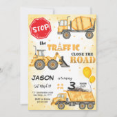 Stop de Traffic Construction Uitnodiging Verjaarda (Voorkant)