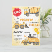 Stop de Traffic Construction Uitnodiging Verjaarda (Staand voorkant)