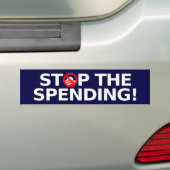 Stop de uitgaven! bumpersticker (Op auto)
