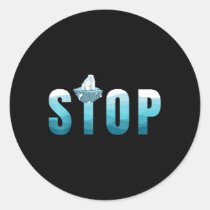 Stop de vervuiling van de oceaan Polar Beer Enviro Ronde Sticker