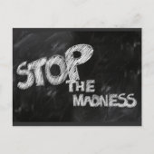 Stop de waanzin briefkaart (Voorkant)