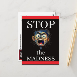 Stop de waanzin briefkaart