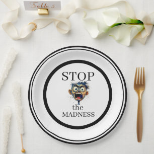 Stop de waanzin papieren bord