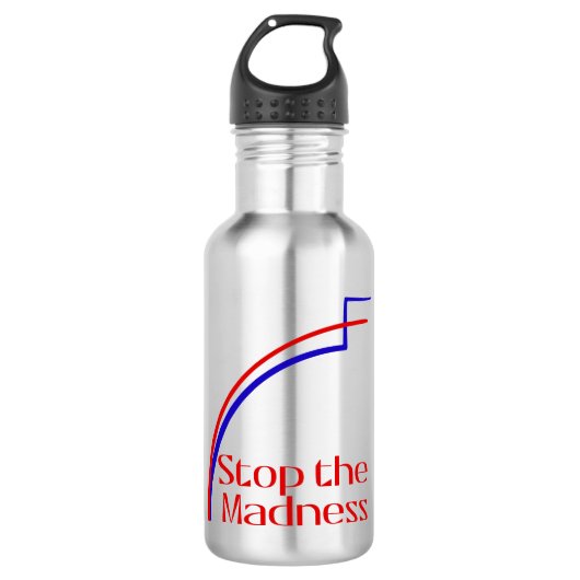 Stop de waanzin waterfles (Voorkant)