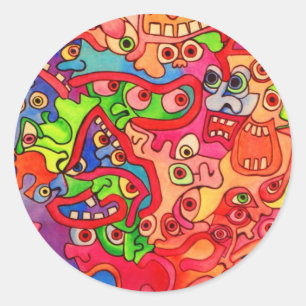 Stop de wereld, ik wil weg. ronde sticker