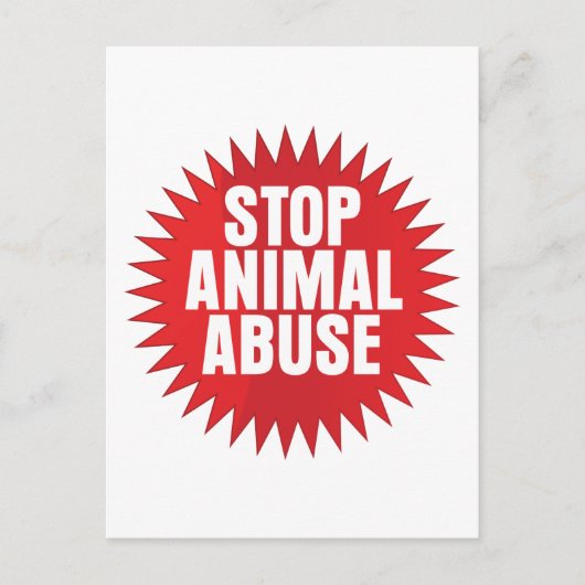 Stop dierenmishandeling briefkaart (Voorkant)