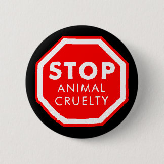 Stop dierenmishandeling ronde button 5,7 cm