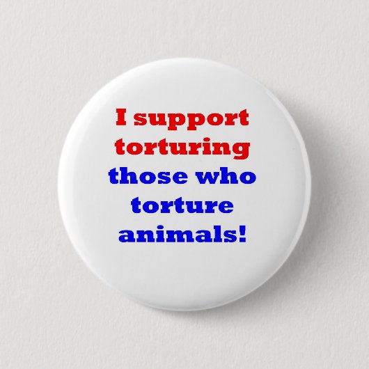 Stop dierenmishandeling ronde button 5,7 cm (Voorkant)