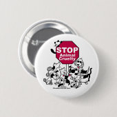Stop dierenmishandeling ronde button 5,7 cm (Voorkant /achterkant)