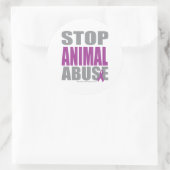 Stop dierenmishandeling ronde sticker (Tas)