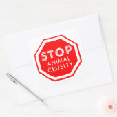 Stop dierenmishandeling vierkante sticker (Envelop)