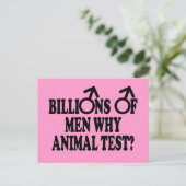 Stop dierproeven met grappige slogan briefkaart (Staand voorkant)