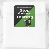 Stop dierproeven vierkante sticker (Tas)