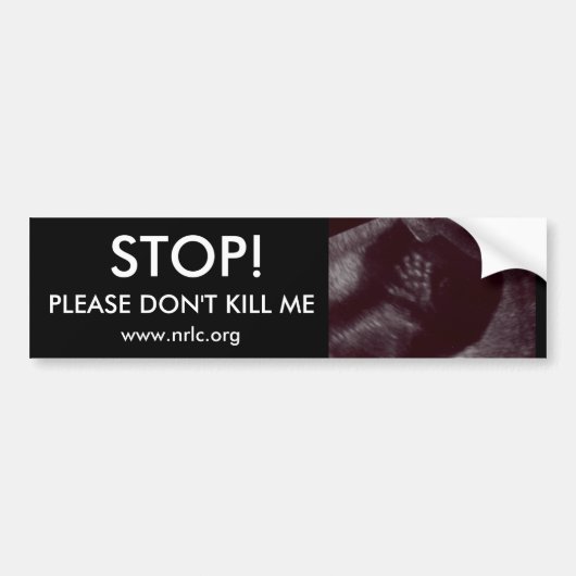 STOP! DOE ME NIET DOOD BUMPERSTICKER (Voorkant)
