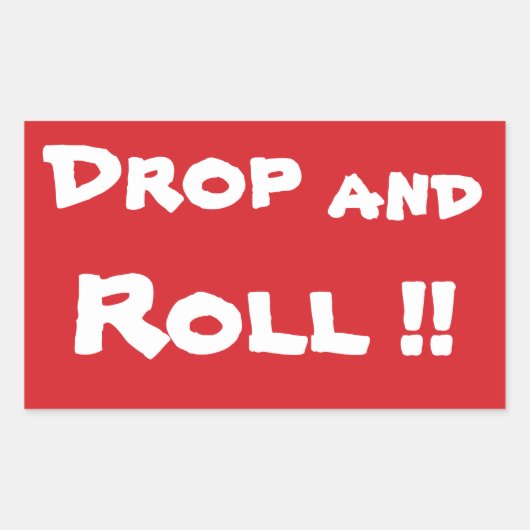 STOP Drop and Roll Stop Sign Sticker (Voorkant)