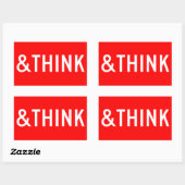 STOP EN DENK NA RECHTHOEKIGE STICKER (Vel)