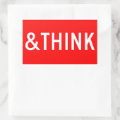 STOP EN DENK NA RECHTHOEKIGE STICKER (Tas)