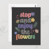 Stop en geniet van de bloemen briefkaart (Voorkant / Achterkant)