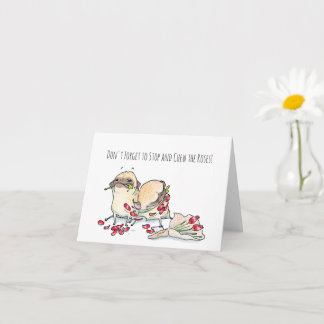 Stop en Kauw op de Rozen pug card Kaart