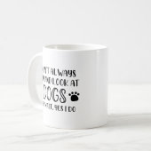 Stop en kijk naar honden koffiemok (Voorkant links)
